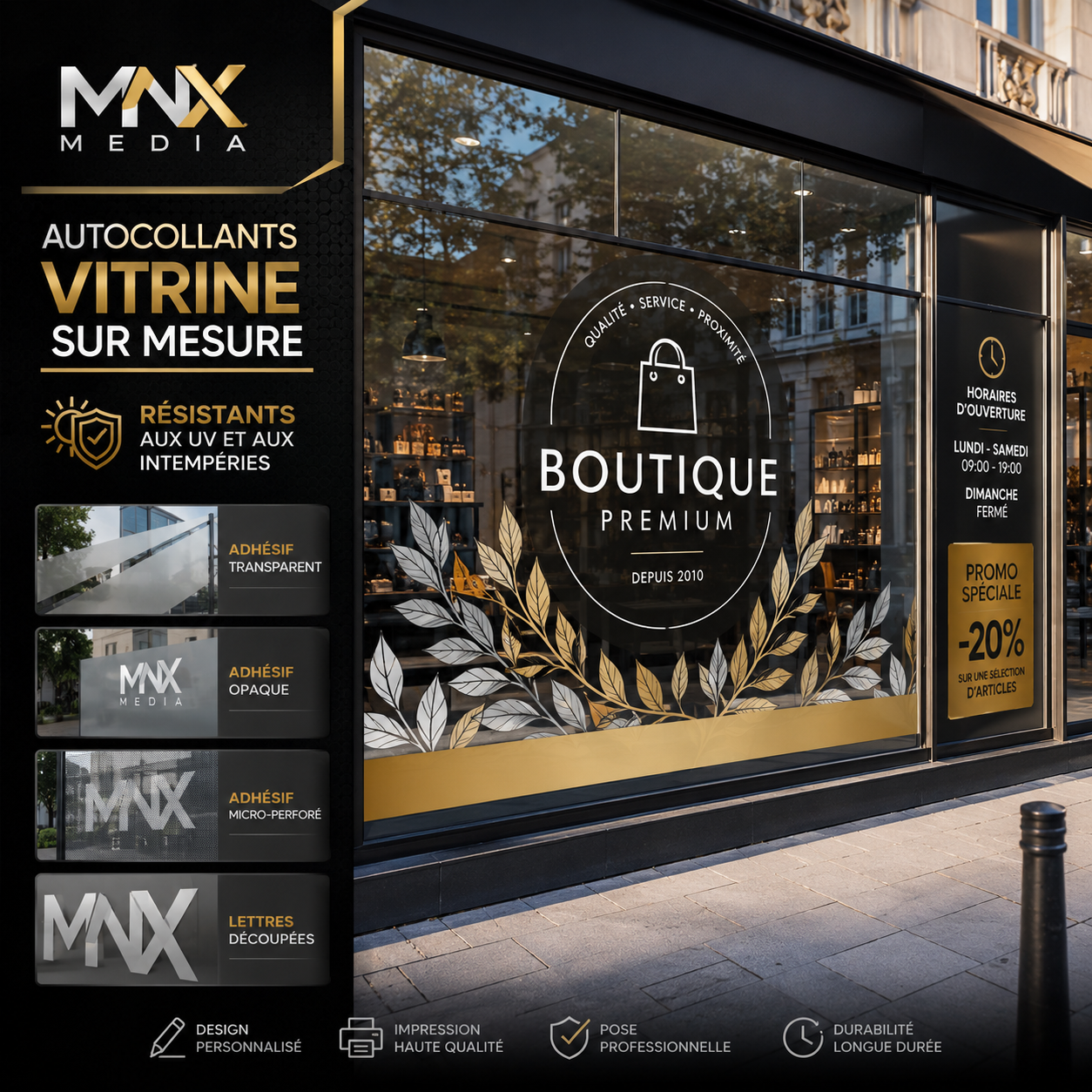 Autocollants vitrine